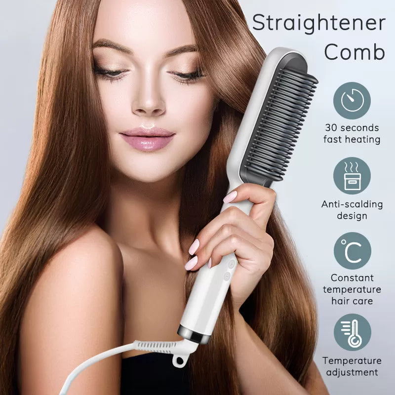 Hair Straightener Comb Brush